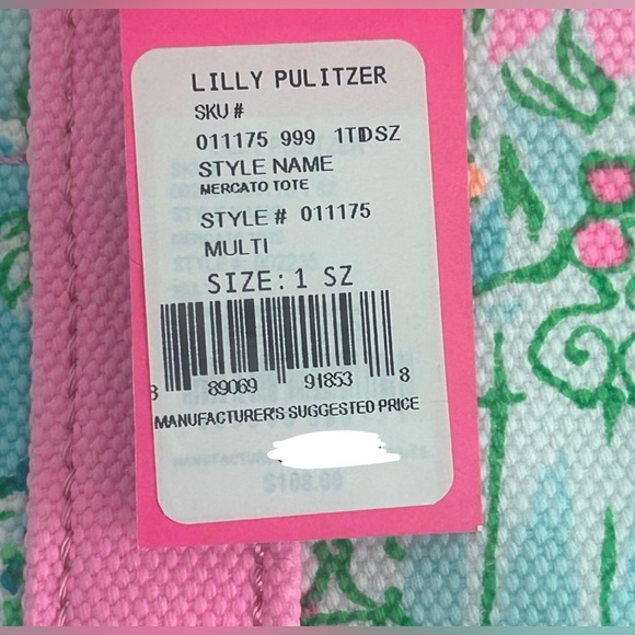 Lilly Pulitzer Mercato Canvas Cotton Tote Bag - Multi Lilly Loves Palm Beach - Picture 14 of 16